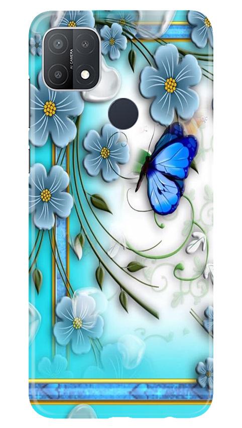 Blue Butterfly Mobile Back Case for Oppo A15s (Design - 21) Blue Butterfly Case for Oppo A15s