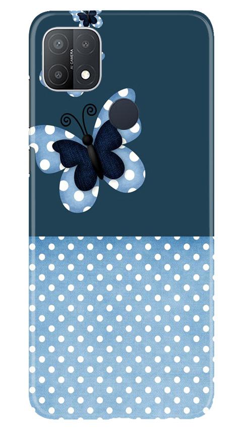 White dots Butterfly Mobile Back Case for Oppo A15s (Design - 31) White dots Butterfly Case for Oppo A15s