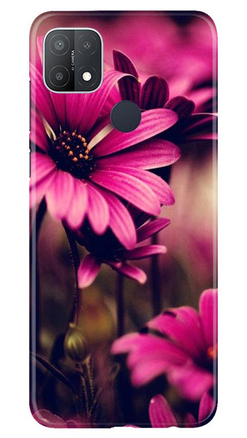 Purple Daisy Mobile Back Case for Oppo A15s (Design - 65) Purple Daisy Case for Oppo A15s