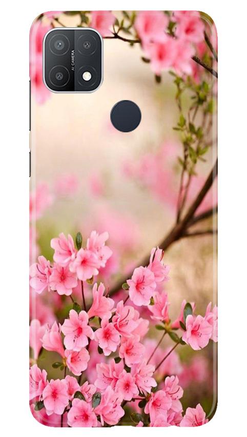 Pink flowers Mobile Back Case for Oppo A15s (Design - 69) Pink flowers Case for Oppo A15s