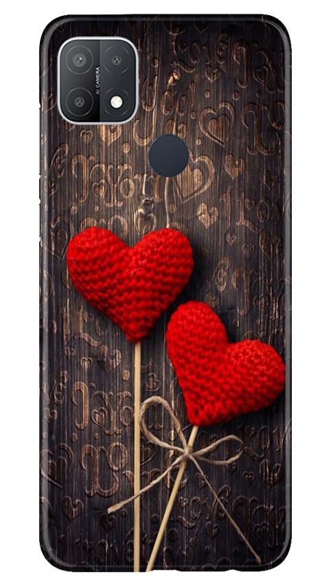 Red Hearts Mobile Back Case for Oppo A15s (Design - 80) Red Hearts Case for Oppo A15s