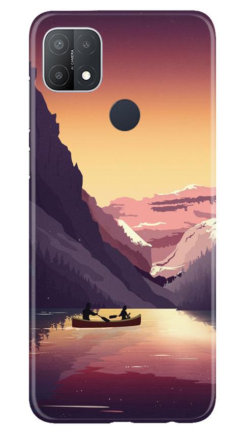 Mountains Boat Mobile Back Case for Oppo A15s (Design - 181) Mountains Boat Case for Oppo A15s (Design - 181)