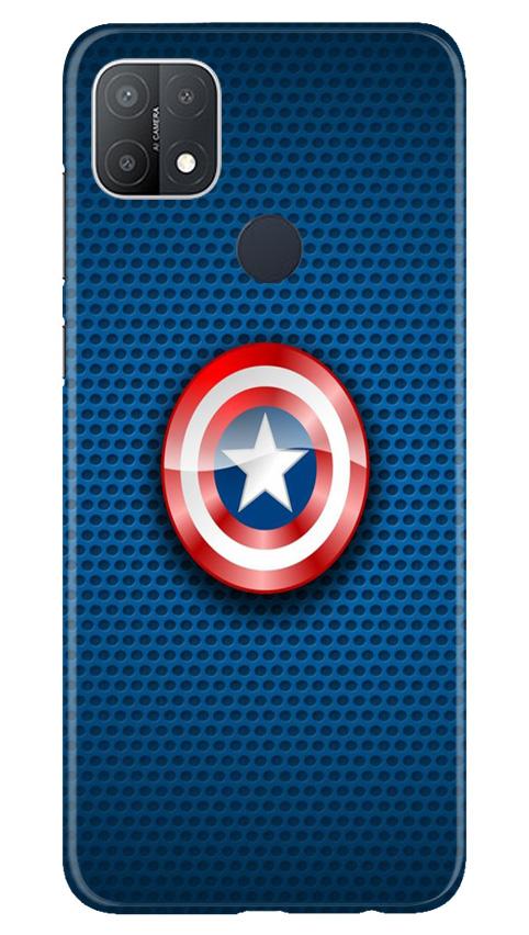 Captain America Shield Mobile Back Case for Oppo A15s (Design - 253) Captain America Shield Case for Oppo A15s (Design No. 253)