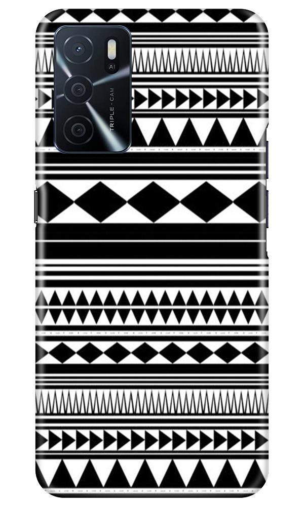 Black white Pattern Mobile Back Case for Oppo A16 (Design - 5) Black white Pattern Case for Oppo A16