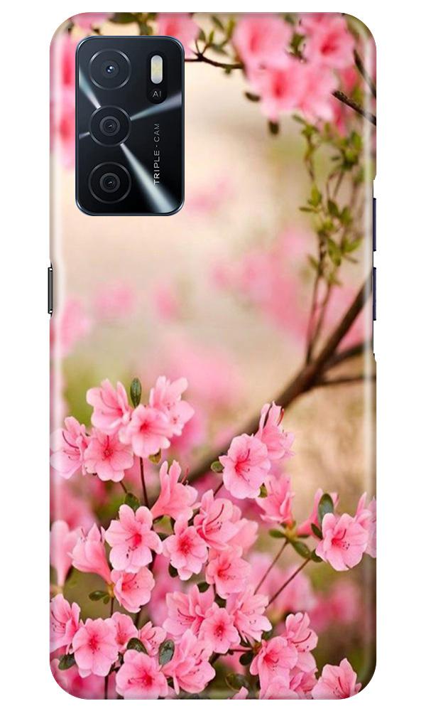 Pink flowers Mobile Back Case for Oppo A16 (Design - 69) Pink flowers Case for Oppo A16