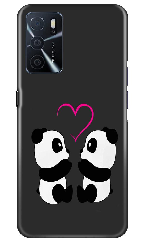 Panda Love Mobile Back Case for Oppo A16 (Design 398)