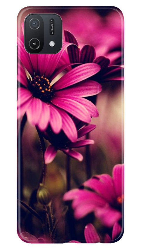Purple Daisy Mobile Back Case for Oppo A16K (Design - 65) Purple Daisy Case for Oppo A16K