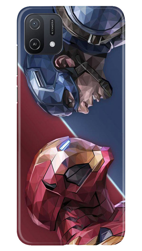 Ironman Captain America Mobile Back Case for Oppo A16K (Design - 214) Ironman Captain America Case for Oppo A16K (Design No. 214)