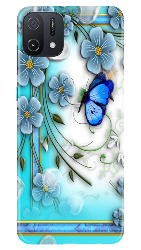Blue Butterfly Mobile Back Case for Oppo A16e (Design - 21) Blue Butterfly Case for Oppo A16e