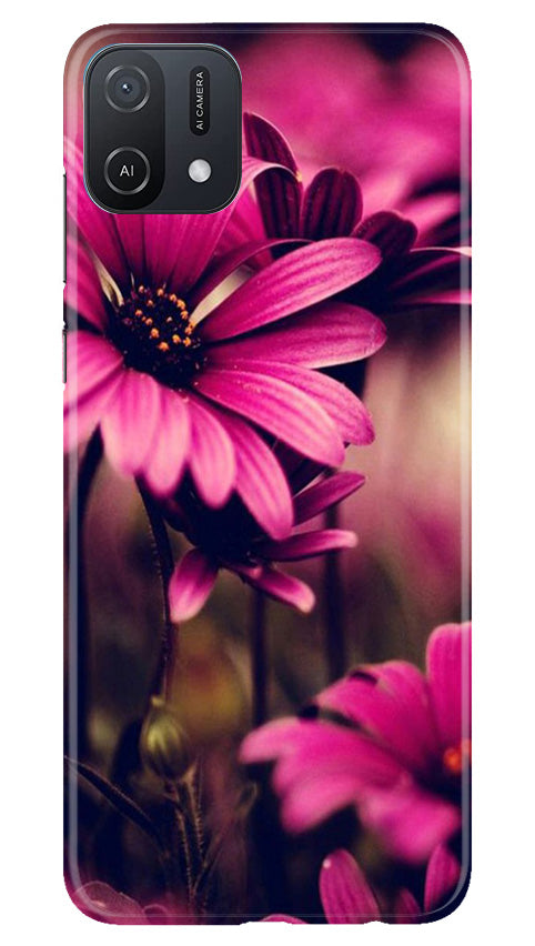 Purple Daisy Mobile Back Case for Oppo A16e (Design - 65) Purple Daisy Case for Oppo A16e