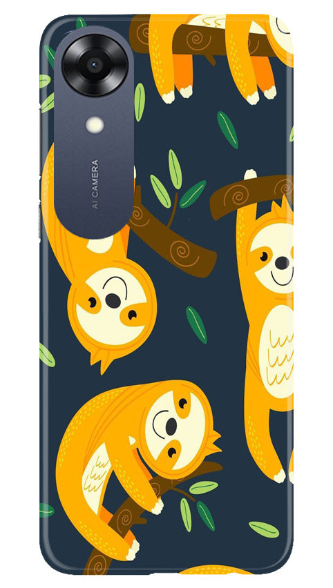 Racoon Pattern Mobile Back Case for Oppo A17K (Design - 2) Racoon Pattern Case for Oppo A17K