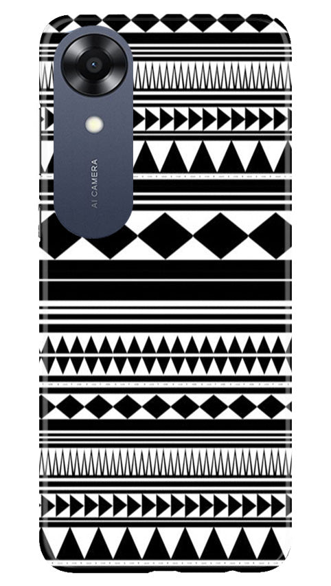 Black white Pattern Mobile Back Case for Oppo A17K (Design - 5) Black white Pattern Case for Oppo A17K