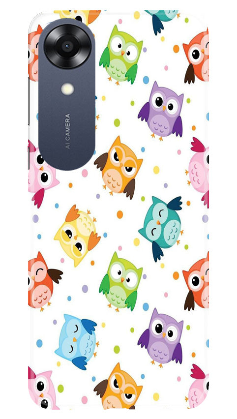 Owl Baground Pattern shore Mobile Back Case for Oppo A17K (Design - 13) Owl Baground Pattern shore Case for Oppo A17K