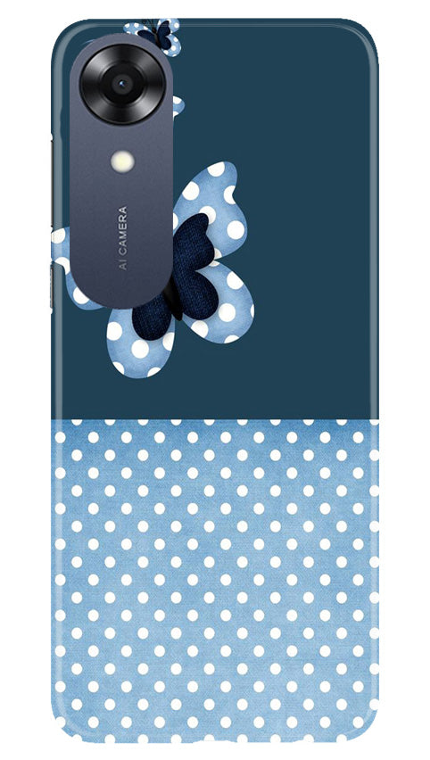 White dots Butterfly Mobile Back Case for Oppo A17K (Design - 31) White dots Butterfly Case for Oppo A17K