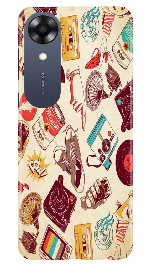 Vintage Mobile Back Case for Oppo A17K (Design - 35) Vintage Case for Oppo A17K