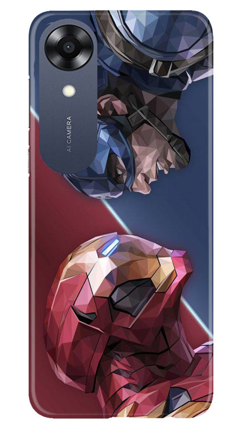Ironman Captain America Mobile Back Case for Oppo A17K (Design - 214) Ironman Captain America Case for Oppo A17K (Design No. 214)