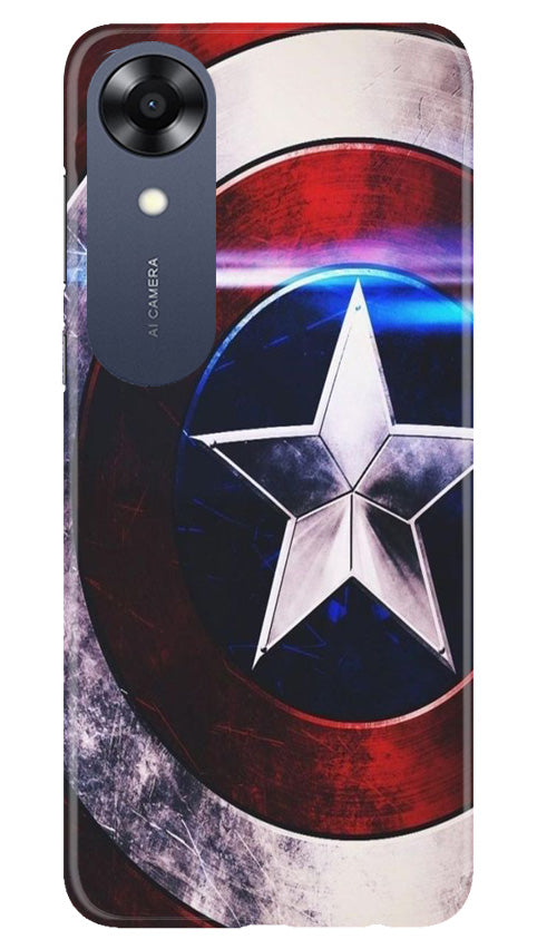 Captain America Shield Mobile Back Case for Oppo A17K (Design - 219) Captain America Shield Case for Oppo A17K (Design No. 219)