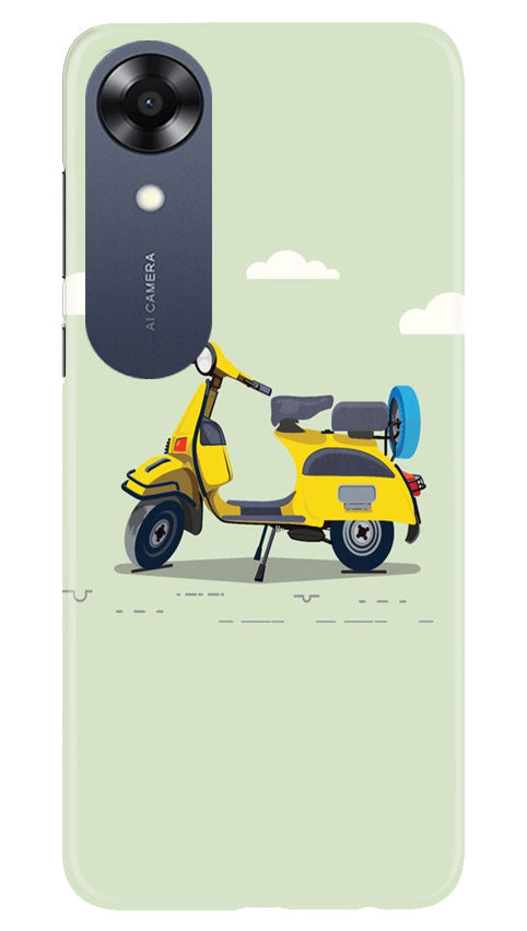 Vintage Scooter Mobile Back Case for Oppo A17K (Design - 229) Vintage Scooter Case for Oppo A17K (Design No. 229)