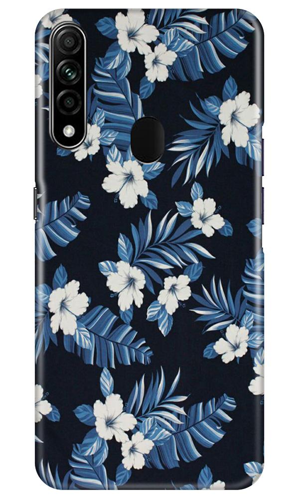 White flowers Blue Background2 Mobile Back Case for Oppo A31 (Design - 15) White flowers Blue Background2 Case for Oppo A31