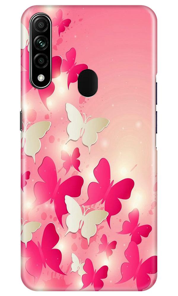 White Pick Butterflies Mobile Back Case for Oppo A31 (Design - 28) White Pick Butterflies Case for Oppo A31