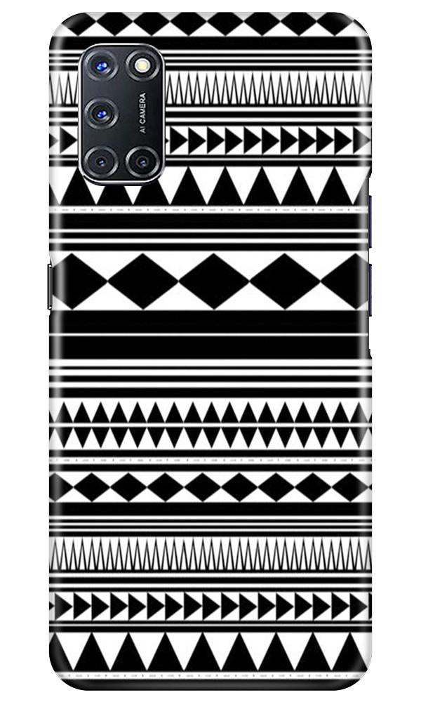 Black white Pattern Mobile Back Case for Oppo A52 (Design - 5) Black white Pattern Case for Oppo A52
