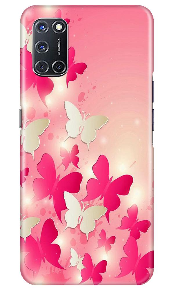 White Pick Butterflies Mobile Back Case for Oppo A72 (Design - 28) White Pick Butterflies Case for Oppo A72