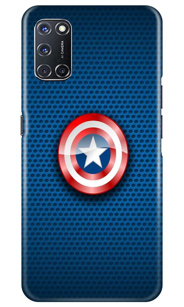 Captain America Shield Mobile Back Case for Oppo A52 (Design - 253) Captain America Shield Case for Oppo A52 (Design No. 253)