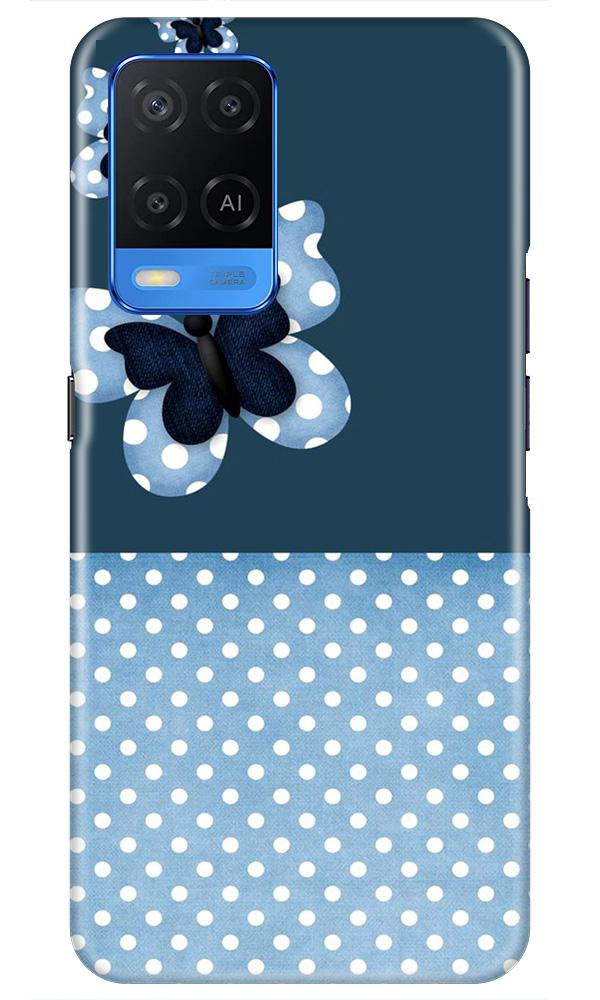 White dots Butterfly Mobile Back Case for Oppo A54 (Design - 31) White dots Butterfly Case for Oppo A54
