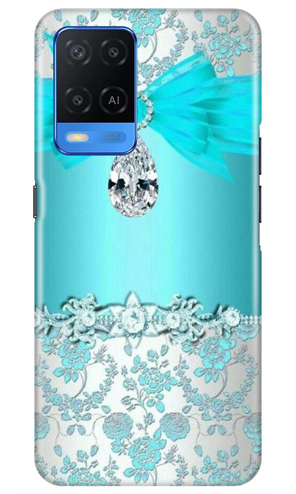 Shinny Blue Background Mobile Back Case for Oppo A54 (Design - 32) Shinny Blue Background Case for Oppo A54