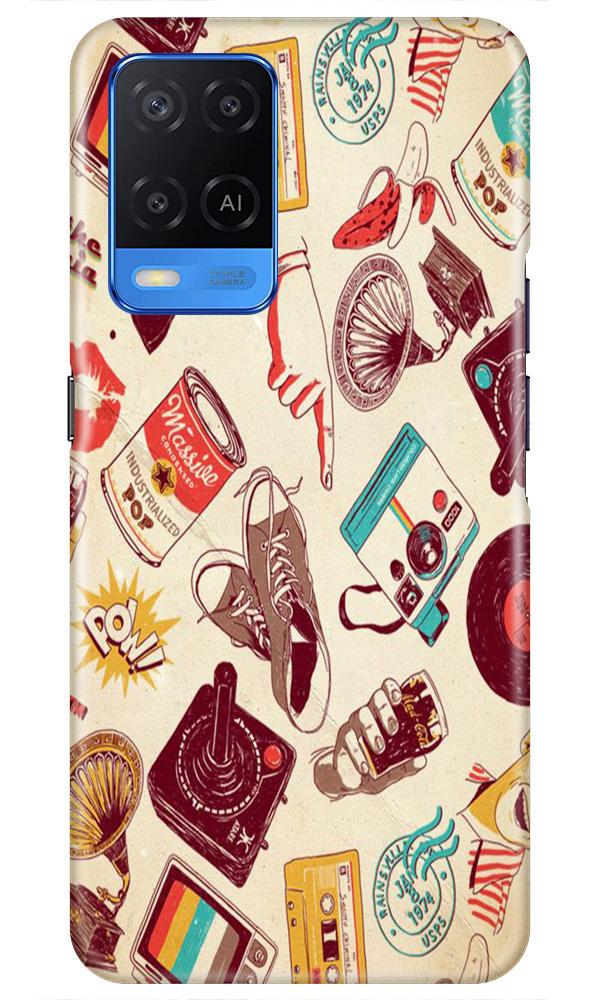 Vintage Mobile Back Case for Oppo A54 (Design - 35) Vintage Case for Oppo A54