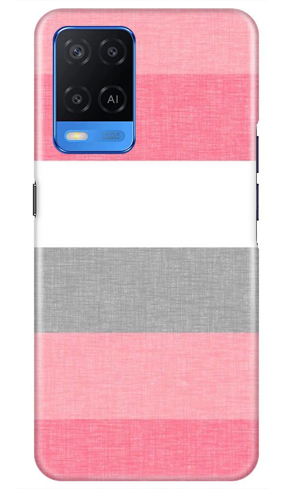 Pink white pattern Mobile Back Case for Oppo A54 (Design - 55) Pink white pattern Case for Oppo A54