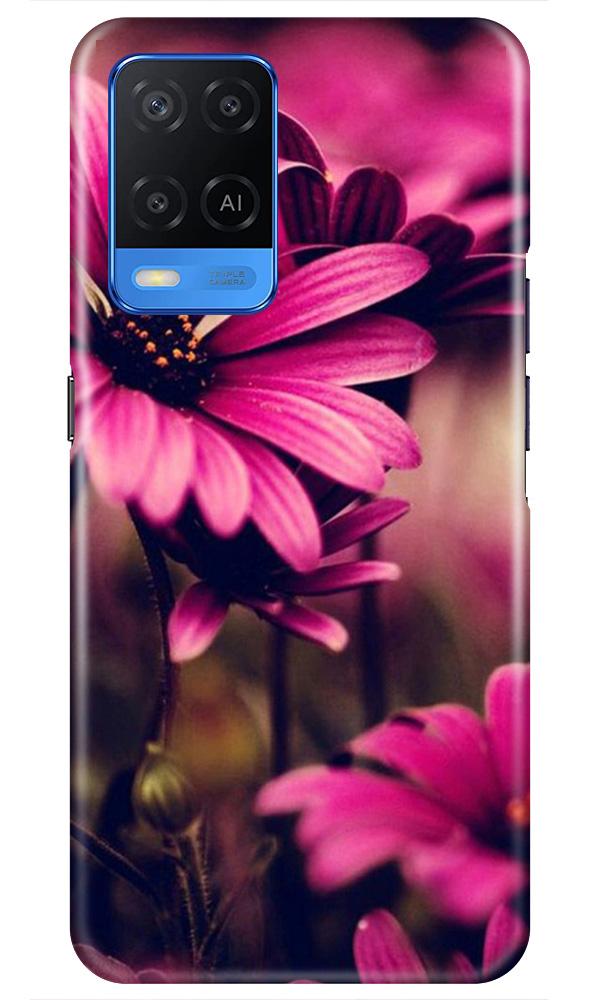 Purple Daisy Mobile Back Case for Oppo A54 (Design - 65) Purple Daisy Case for Oppo A54