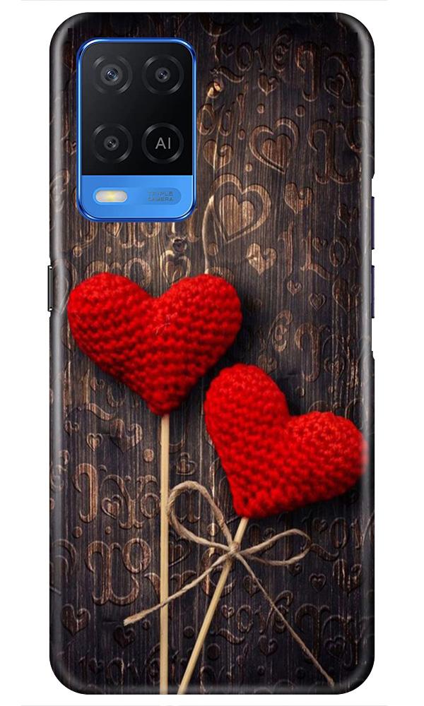 Red Hearts Mobile Back Case for Oppo A54 (Design - 80) Red Hearts Case for Oppo A54
