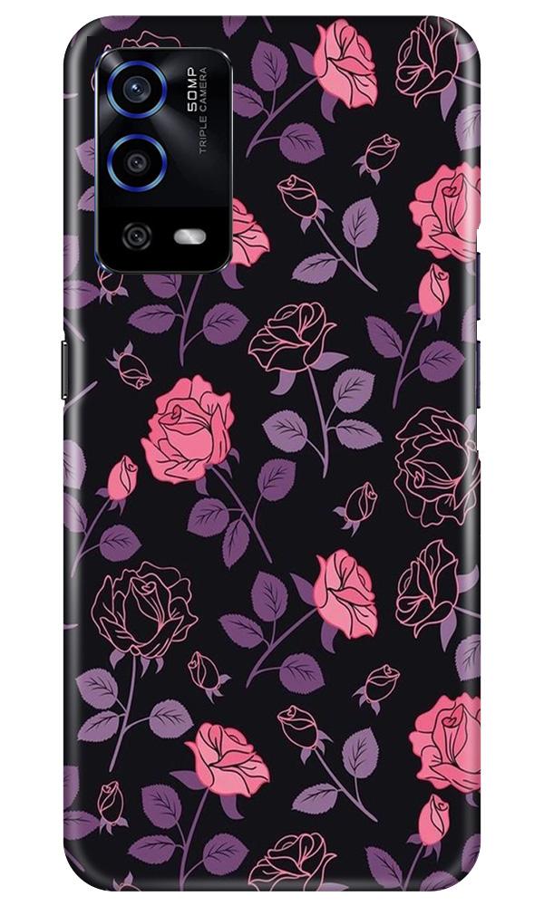 Rose Black Background Mobile Back Case for Oppo A55 (Design - 27) Rose Black Background Case for Oppo A55