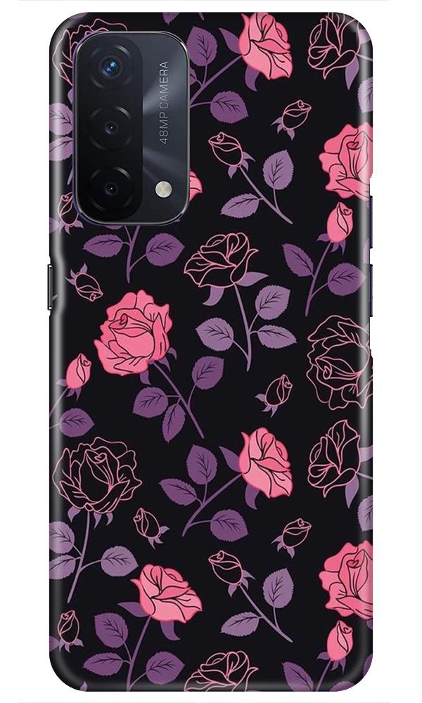 Rose Black Background Mobile Back Case for Oppo A74 5G (Design - 27) Rose Black Background Case for Oppo A74 5G