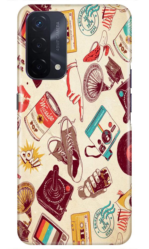 Vintage Mobile Back Case for Oppo A74 5G (Design - 35) Vintage Case for Oppo A74 5G