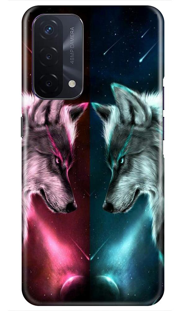 Wolf fight Mobile Back Case for Oppo A74 5G (Design - 221) Wolf fight Case for Oppo A74 5G (Design No. 221)