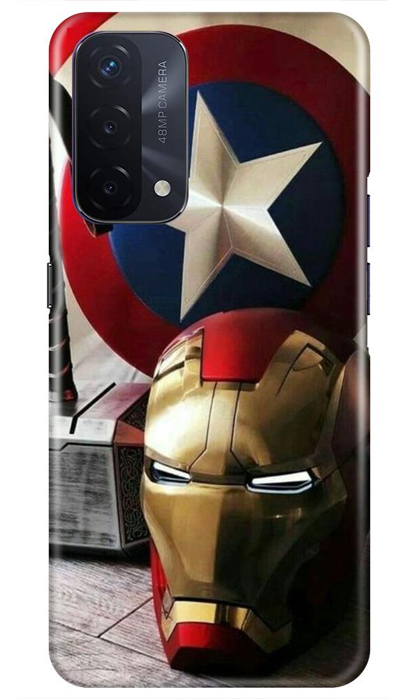 Ironman Captain America Mobile Back Case for Oppo A74 5G (Design - 254) Ironman Captain America Case for Oppo A74 5G (Design No. 254)