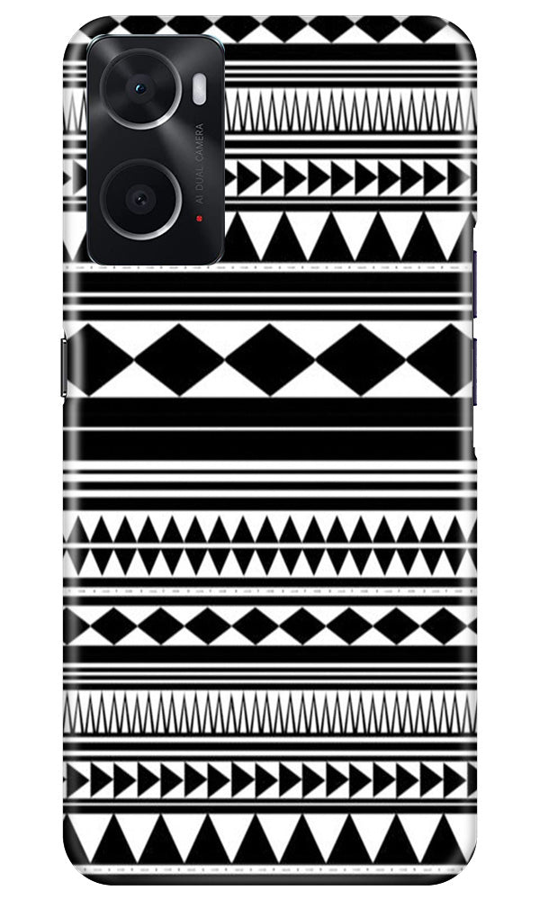 Black white Pattern Mobile Back Case for Oppo A76 (Design - 5) Black white Pattern Case for Oppo A76