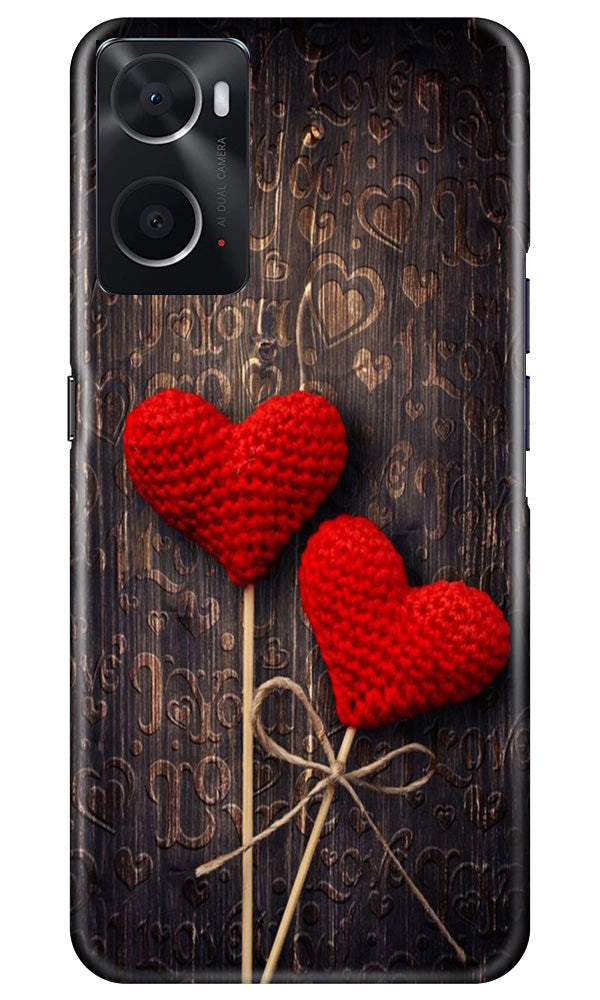 Red Hearts Mobile Back Case for Oppo A96 (Design - 80) Red Hearts Case for Oppo A96