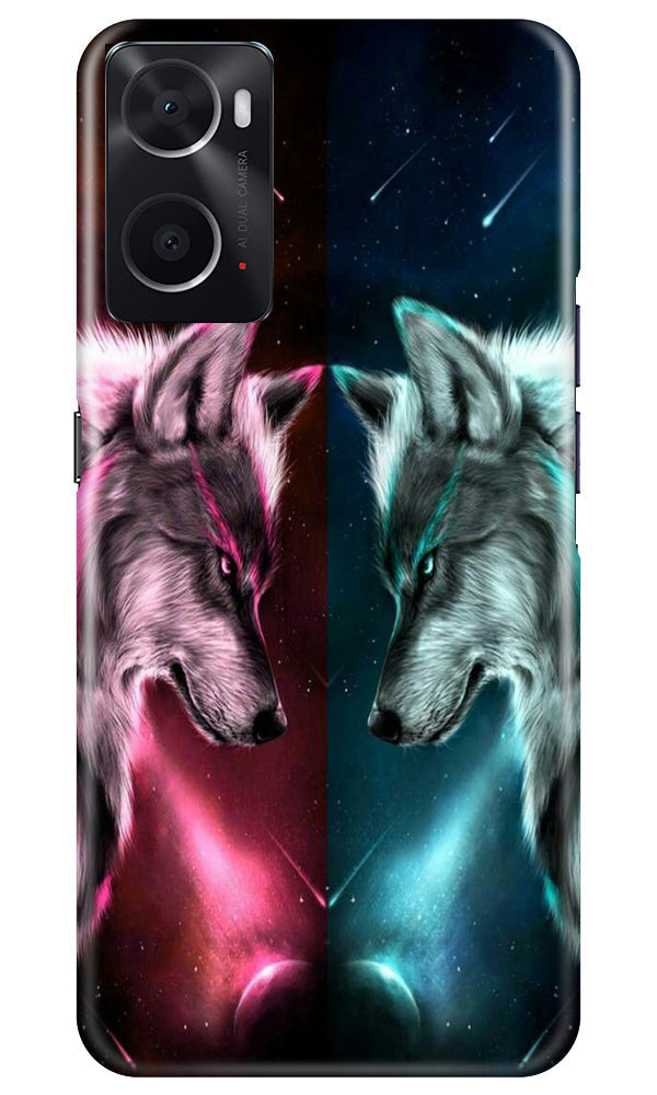 Wolf fight Mobile Back Case for Oppo A76 (Design - 190) Wolf fight Case for Oppo A76 (Design No. 190)
