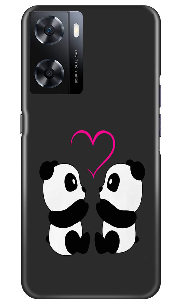 Panda Love Mobile Back Case for Oppo A77s (Design - 355)
