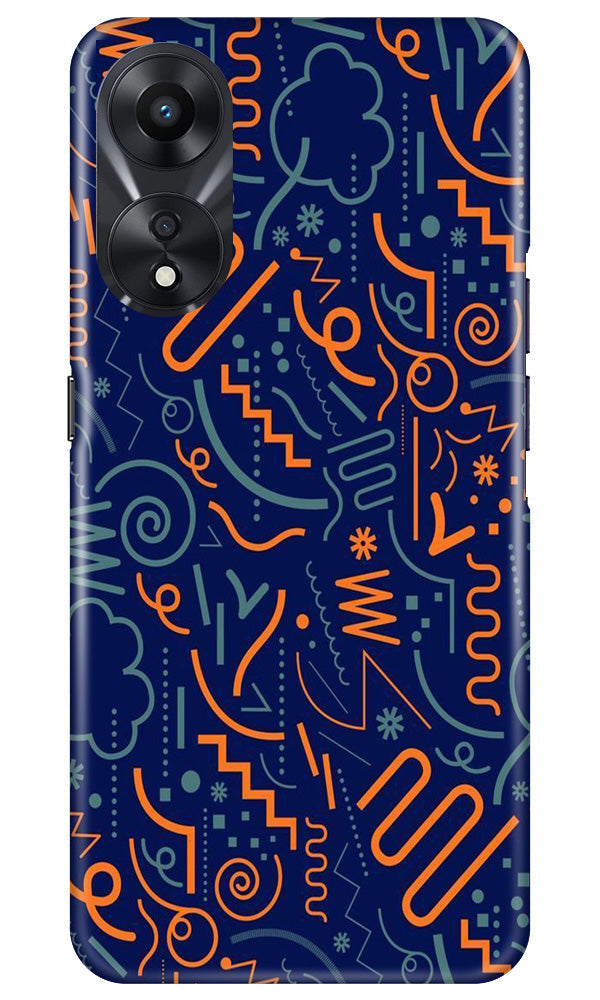 Line Art Baground Mobile Back Case for Oppo A78 5G (Design - 26) Line Art Baground Case for Oppo A78 5G