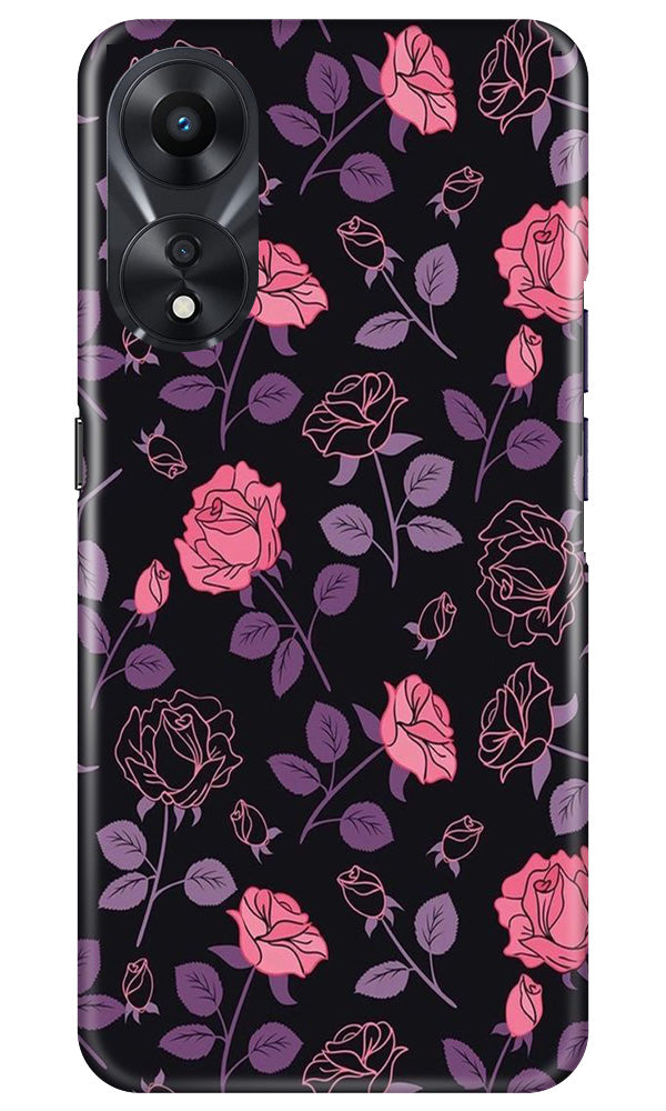 Rose Black Background Mobile Back Case for Oppo A78 5G (Design - 27) Rose Black Background Case for Oppo A78 5G
