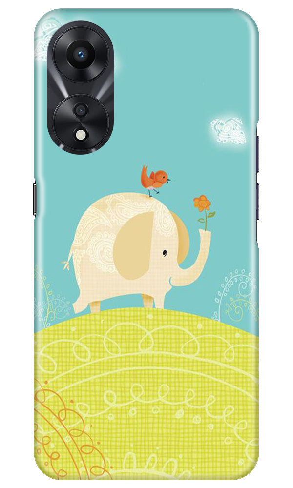 Elephant Painting Mobile Back Case for Oppo A78 5G (Design - 46) Elephant Painting Case for Oppo A78 5G