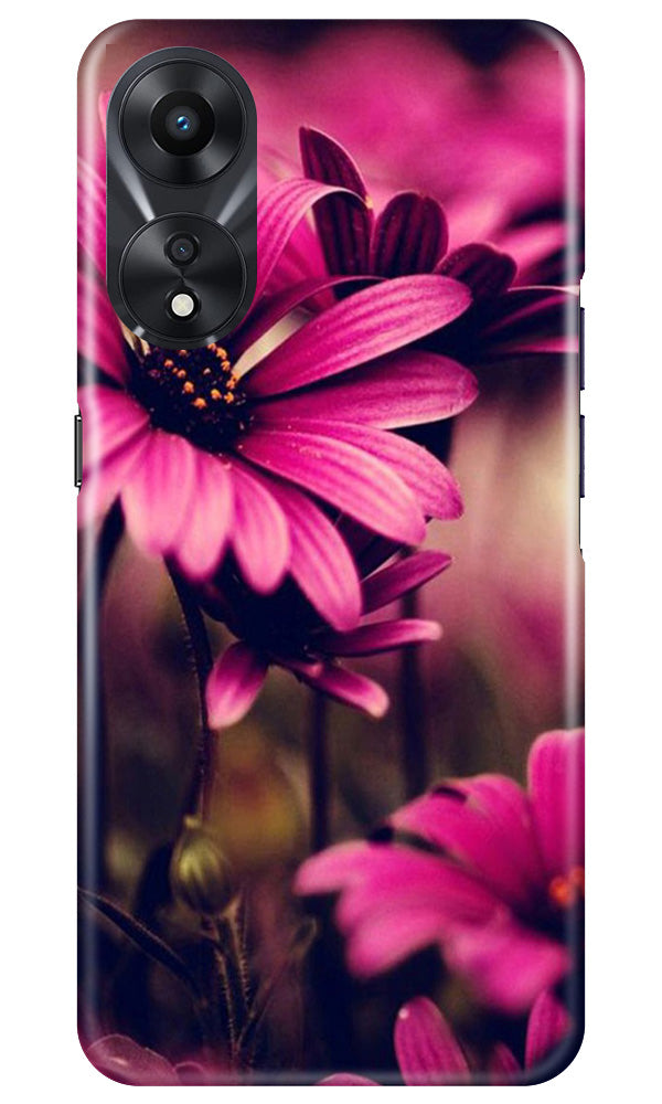 Purple Daisy Mobile Back Case for Oppo A78 5G (Design - 65) Purple Daisy Case for Oppo A78 5G