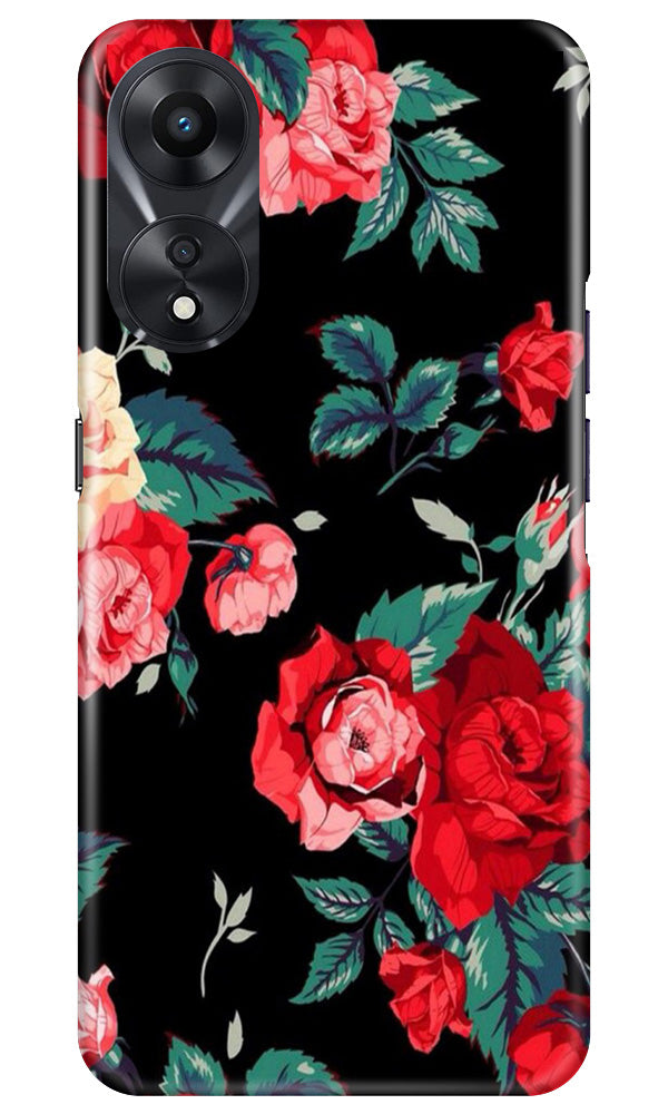 Red Rose2 Mobile Back Case for Oppo A78 5G (Design - 81) Red Rose2 Case for Oppo A78 5G