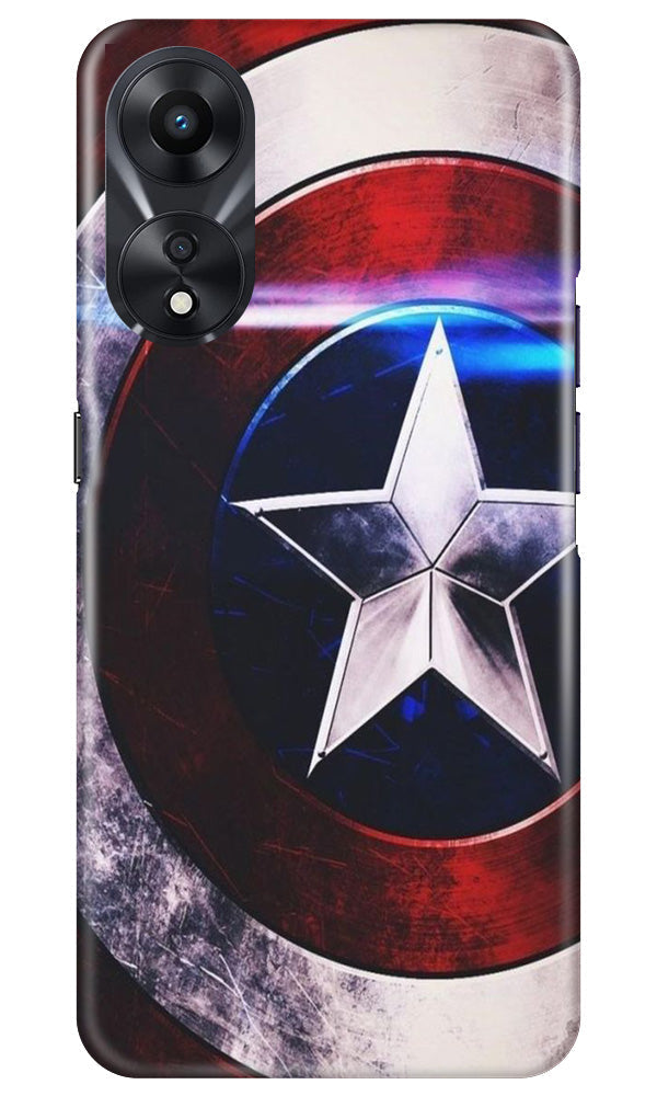 Captain America Shield Mobile Back Case for Oppo A78 5G (Design - 219) Captain America Shield Case for Oppo A78 5G (Design No. 219)