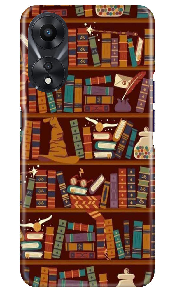 Book Shelf Mobile Back Case for Oppo A78 5G (Design - 348) Book Shelf Mobile Back Case for Oppo A78 5G (Design - 348)
