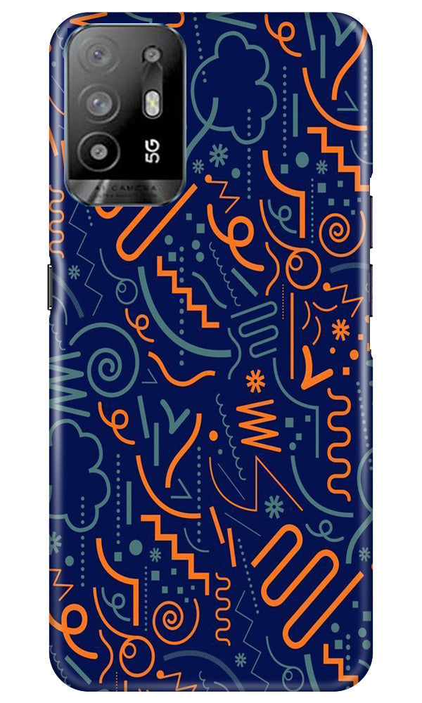 Line Art Baground Mobile Back Case for Oppo A94 (Design - 26) Line Art Baground Case for Oppo A94